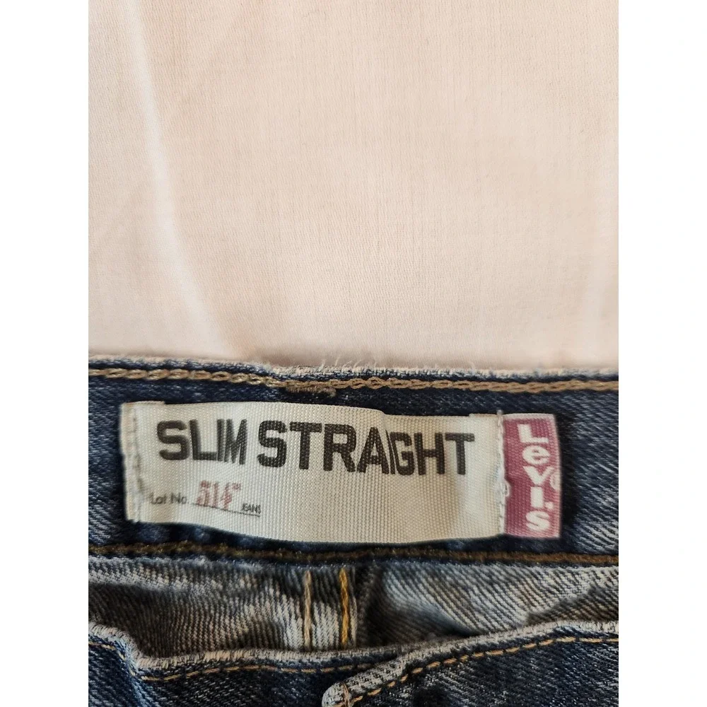 Levis 514 Slim Straight Jeans Mens 34x32‎ Medium Wash Blue Denim Rugged Casual